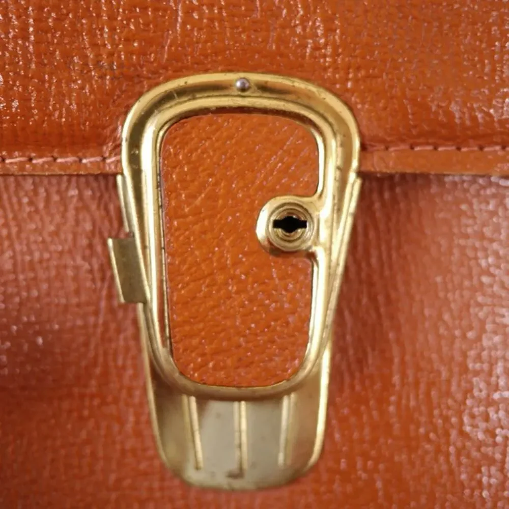 Vintage Dutch Amsterdam Cowhide Leather Briefcase Laptop Attaché Bag w/ Keys